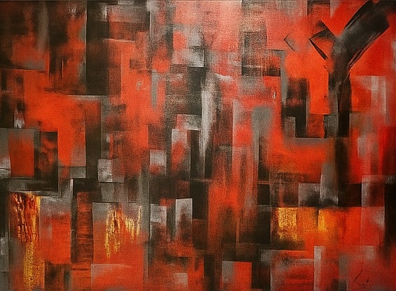 Fire in the Soul — original expressionist abstract painting, wall art for Indian homes