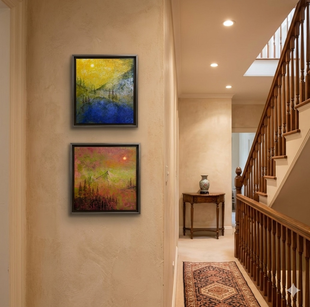 Solstice painting in a home setting